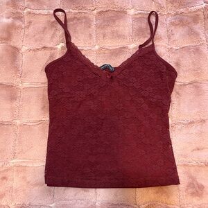 Lace Cami Tank Top - Burgundy from brandy